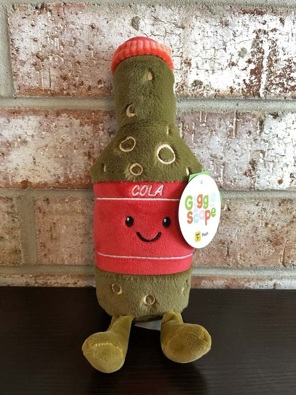 Gigglescape Cola Bottle Plush Stuffed Toy - NWT
